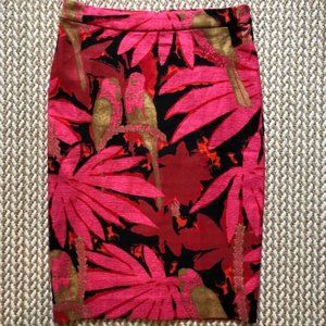 J.Crew Palm Print Grass Cloth Pencil Skirt  NWT 6T